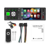 VIGORFLYRUN PARTS LTD Car Radio Audio MP5 with Wired Carplay Android Auto, 1 Din Bluetooth Handsfree Car Radio 4.1 inch HD Screen USB/AUX/Type-C Remote Control Mirror Link Rear Backup Camera