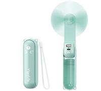 VigorLife Mini Handheld Fan,USB Rechargeable 3 IN 1 Personal Cooler Fans with Power Bank,LED Flashlight,Small Foldable Pocket Fan-Travel & Emergency Essentials for Outdoor Portable Cooling Fan (Cyan)