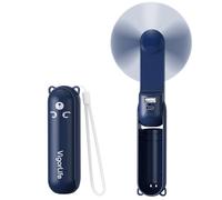 VigorLife Mini Handheld Fan,USB Rechargeable 3 IN 1 Personal Cooler Fans with Power Bank,LED Flashlight,Small Foldable Pocket Fan-Travel,Emergency Essentials for Outdoor Portable Cooling Fan Navy Blue
