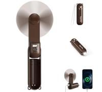 VigorLife Mini Handheld Fan,USB Rechargeable 3 IN 1 Personal Cooler Fans with Power Bank,LED Flashlight,Small Foldable Pocket Fan-Travel & Emergency Essentials for Outdoor Portable Cooling Fan(Brown)