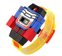 VIGOROSO Boys Children Kids Digital Pu Watch Transformers Bumblebee Cartoon Wristwatch (Yellow Band)