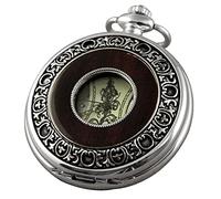 VIGOROSO Mechanical Pocket Watches for Men Vintage Pocket Watch with Chain, Silver, Retro
