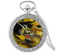 VIGOROSO Quartz Beautiful Peony Bird Enamel Painting Steampunk Silver Pocket Watches in Box