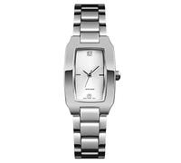 VIGOROSO Square Watches for Women, Women's Wristwatches, Ladies Waterproof Stainless Steel Analog Small Dainty Gold Watch for Women, Silver, Quartz Movement