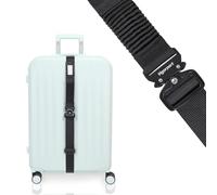 Vigorport Luggage Straps for Suitcases TSA Approved Suitcase Belt, Stretchable Travel Strap for Luggage, Heavy Duty Metal Buckle Luggage Belt Strap (Black, 72" Long/1PK)