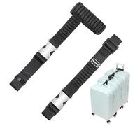 Vigorport Luggage Straps, Metal Luggage Connector Straps for Suitcases, Stretchable Add A Bag Adjustable Attachment Accessories Belts (Black, Medium)