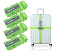 Vigorport Luggage Straps Suitcase Belt TSA Approved with Adjustable Quick-Release Buckle (Green)