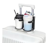 Vigorport Luggage Travel Cup Holder, Folding Cup Holder, Drink Caddy for Suitcases - Hold Two Coffee Mugs Traveler Carry on Hands Free Accessory