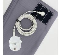 VigorVortex Grounding Bed Sheet 39x80in 10% Silver Conductive Grounding Flat sheet for Better Sleep with 15ft Grounding Cord Gray