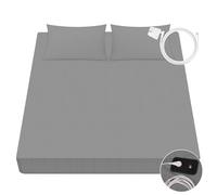VigorVortex Grounding Fitted Sheets King Improve Sleep Grounding Sheet 90% Organic Cotton and 10% Silver Fiber with Grounding Cord 152x203x31cm Gray