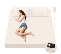 VigorVortex Grounding Fitted Sheets with 15 feet Grounding Cord 90% Organic Cotton and 10% Silver Fiber Grounding Sheet Improve Sleep Beige 99x203x25cm