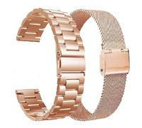 VIGOSS Metal Straps Compatible With Samsung Galaxy Watch 7 6 5 4 FE Strap 40mm 44mm for Women Men, 20mm Stainless Steel and Mesh Loop Bands for Classic 42mm 46mm 43mm 47mm/Pro 45mm, Rose Gold
