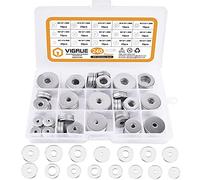 VIGRUE 240-Piece Flat Washer Set, Washers Assortment 7 Sizes M3 M4 M5 M6 M8 M10 M12, Locking Washers Made of 304 Stainless Steel in Assortment Box