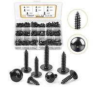VIGRUE Self-Tapping Screws 310 Pieces Flat Head Cross Head Body Screws Assortment Wood Screws Carbon Steel Drywall Furniture Machine Screws Set Black