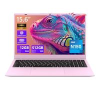 VIGSENUP Pink Laptop,15.6 Inch Laptop Computer,12GB RAM 512B SSD,4-Cores N150 Processor(Beat to N95,N5095),Up to 3.6 GHz,MS Office 2024,Win11 Pro, WiFi 6, BT 5.2, Webcam, USB-C