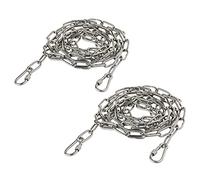 Vigtayue 304 Stainless Steel Chain 5/32" 2M Metal Chain Ring Suspension Safety Solid Coil Chain, 2 Suspension Safety Chains Ideal for Hanging Chairs, hammocks, sandbags or Chandelier Structures (4MM)