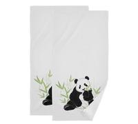 VIGTRO Panda Hand Towels 2 Pack, Ultra Soft and Highly Absorbent, Cute Animal Decorative Fingertip Towel for Home, Bathroom, Kitchen