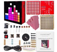 VIGURTIME DIY Music Spectrum Soldering Project Kit, Audio Spectrum Analyzer with Cool Animation and Pixel Arts for Fun，8x8 RGB Display, Great STEAM Project Kit and Gift for Friends and Family