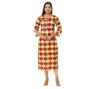 Vihaan Impex Indian Kurti for Women Checkered Printed Kurta Partywear Multicolor Dress