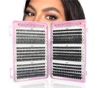 VIHARYEM 570pcs Cluster Lashes Individual Eyelashes Natural Eyelash Clusters D Curl Lashes 8-16MM Soft & Fluffy Thick Volume DIY Russian Lash Extensions(30+40+50+60+80+100D)