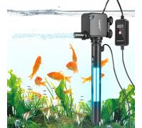 VIHBRAI Fish Tank Filter,600L/H UV Sterilizer for Aquarium, Green Water Cleaning Filter Pump with Timer, Silent Filtration Pump Fit for 40-150L Fish Tank Aquariums