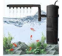 VIHBRAI Fish Tank Filter, 800L/h Strong Flow Internal Aquarium Filter with Adjustable Water Flow and Direction, 10W Silent Submersible Filter Pump for Small Tank Up to 250 Litres