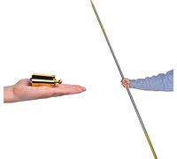 VIHEEVA 50inch/ 59inch Metal Appearing Cane Magic Prop Pocket Bo Staff Magic Wand for Professional Magicians Stage Close-up Magic Tricks with gloves (GOLD/SILVER,50"/130cm)