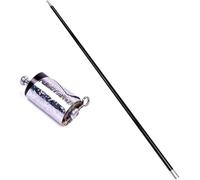 VIHEEVA Metal Appearing Cane Magic Prop Pocket Bo Staff Magic Wand for Professional Magicians Stage Close-up Magic Tricks with gloves (black color,43 inch /110cm)