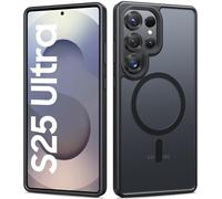 Vihibii for Samsung Galaxy S25 Ultra Case Magnetic, Compatible with MagSafe & Wireless Charging, Slim Thin Translucent, Military Grade Drop, Silicone Men Women Phone Case for Samsung S25 Ultra, Black