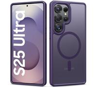 Vihibii for Samsung Galaxy S25 Ultra Magnetic Case, Slim Thin Compatible with MagSafe & Wireless Charging, Military Grade Drop, Translucent Rugged Silicone Men Women Case for Samsung S25Ultra, Purple