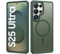 Vihibii for Samsung Galaxy S25 Ultra Phone Case Magnetic, Slim Thin Compatible with MagSafe & Wireless Charging, Military Grade Shockproof, Translucent Men Women Case for Samsung S25 Ultra 5G, Green