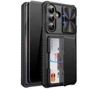 Vihibii for Samsung Galaxy S26+ Plus Case Wallet with Card Holder (4 Cards), Built-in 2 Privacy Screen Protectors & Slide Camera Cover, Military Grade Drop Hard Phone Case for Galaxy S26 Plus, Black