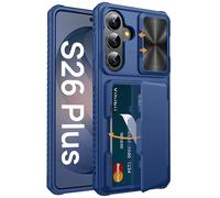Vihibii for Samsung Galaxy S26+ Plus Wallet Case with Card Holder (4 Cards), [RFID Blocking] & Slide Camera Cover, Military Grade Drop, Heavy Duty Shockproof Rugged Phone Case for S26 Plus 6.7", Blue