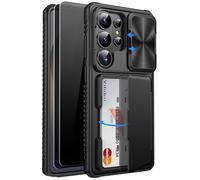 Vihibii for Samsung Galaxy S26 Ultra Case Wallet with Card Holder (4 Cards), Built-in 2 Privacy Screen Protectors & Slide Camera Cover, Military Grade Drop Hard Phone Case for Galaxy S26 Ultra, Black