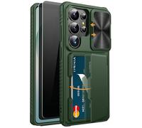 Vihibii for Samsung Galaxy S26 Ultra Wallet Case, 2 Privacy Screen Protectors (Tempered Glass), Card Holder (4-5 Cards), Slide Camera Cover, Military Grade Drop Rugged Case for S26 Ultra 6.9", Green