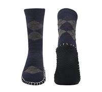 Vihir Men Knitted Non Skid Home Slipper Socks, Argyle-Blue