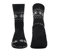 Vihir Men Knitted Non Skid Home Slipper Socks, Snow Flakes-Black