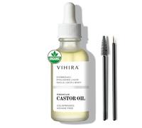 Vihira Premium Organic Castor Oil (500ml) Cold Pressed 100% Pure Extra Virgin Hexane Free for Hair Growth Eyelashes Eyebrow Cuticle Nails