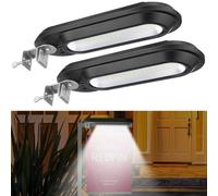 VIHOSE 2 Pcs Solar Sign Lights Outdoor Real Estate Agent Sign Post Board Lighting Solar LED for Real Estate Agent Business Yard Lighting with Adjustable Rotate Mounting Bracket(Black)