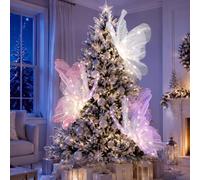 VIHOSE 3 Pcs 23.6'' Butterfly LED Light Pink Butterfly Christmas Tree Decor | Giant Butterfly for Christmas Tree, Large Light up Butterfly LED Lamps, for Wedding Outdoor Photography Prop Birthday Holiday