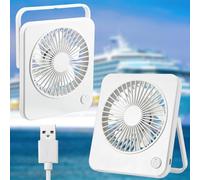 VIHOSE Cruise Ship Approved Travel Fan 180 degrees Foldable USB Portable Adjustable Small 3 Speeds Desk Fan Cruise Ship Essentials for Travel Home Bedroom Office Desktop