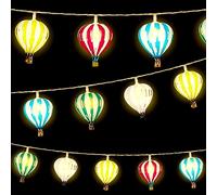 VIHOSE Multicolor Hot Air Balloon String Lights 20 LED 10 ft Balloon Hanging Garland Decorations String Banners Battery Operated for Wedding Birthday Room Wall Party Hanging Decor