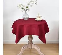 Viiamacki 2PCS Burgundy Square Small Tablecloth, 24 x 24 Inch, Stain and Wrinkle Resistant Machine Washable Polyester Table Cloth, Fabric Nightstand End Table Cover