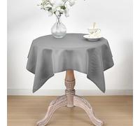 Viiamacki 2PCS Square Small Tablecloth, 24 x 24 Inch, Stain and Wrinkle Resistant Machine Washable Polyester Table Cloth, Fabric Nightstand End Table Cover Grey