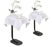 Viiamacki 2PCS White Square Small Tablecloth, 24 x 24 Inch, Stain and Wrinkle Resistant Machine Washable Polyester Table Cloth, Fabric Table Cover for Nightstand End Table