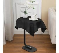 Viiamacki Black Square Small Tablecloth, 24 x 24 Inch, Stain and Wrinkle Resistant Machine Washable Polyester Table Cloth, Fabric Table Cover for Nightstand End Table