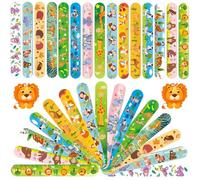 Viicoor Slap Bracelets for Kids 30PCS Animals Style Snap Bands Party Gadget Fillers Spring Favor (Animals-30P)
