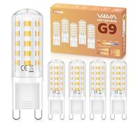 VIIIVA G9 LED Bulb Warm White 3000K, 3W Equivalent 35W Halogen, 350lm, CRI ≥80, Non-Dimmable, Energy Saving, Flicker-Free, AC 220-240V, Pack of 5