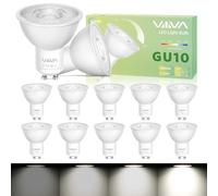 VIIIVA GU10 Led Bulbs Cool White Dimmable-12 Packs,7W 6000K Spotlight Light Bulb, (50W Equivalent) Energy Saving, CRI>80, 510LM, 38° Beam Angle, Non-Flicker, for Home Lighting