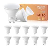 VIIIVA GU10 LED Bulbs, Warm White 3000K, 5W 450LM Spotlight with 120° Wide Beam Non-Dimmable Energy Saving Lamps (45W Halogen Equivalent), Non-Flicker, CRI 80+, Pack of 12